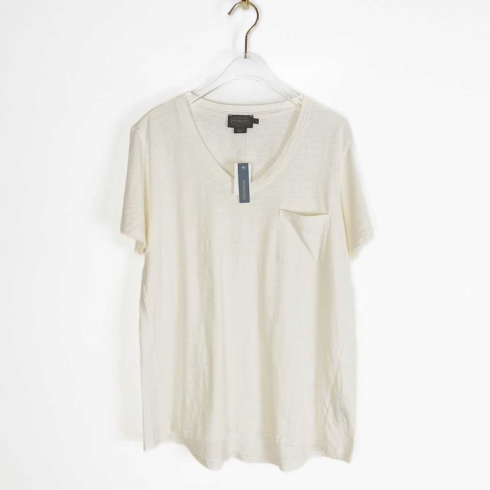 🆕 NWT PENDLETON Pocket Tee in Ivory Coast- Womens size L